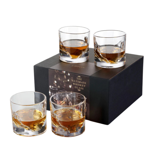 Mountain Whiskey Glasses - Set of 4  (Multiple Design Options)