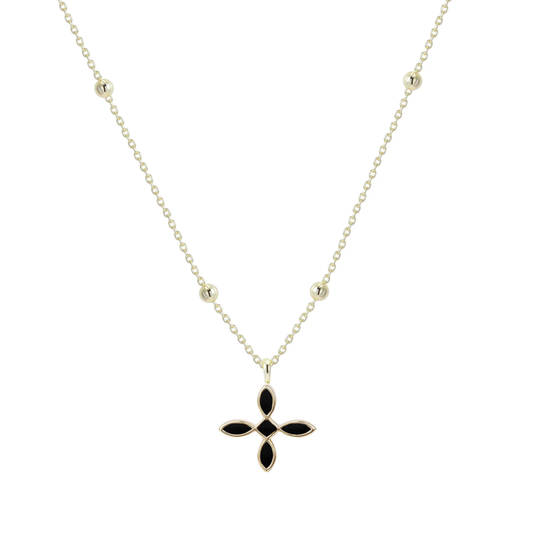 Enamel Cross Drop Necklace (Multiple Color Options)