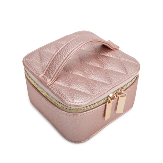 Leah Quilted Jewelry Case with Pouch (Multiple Colors Available)