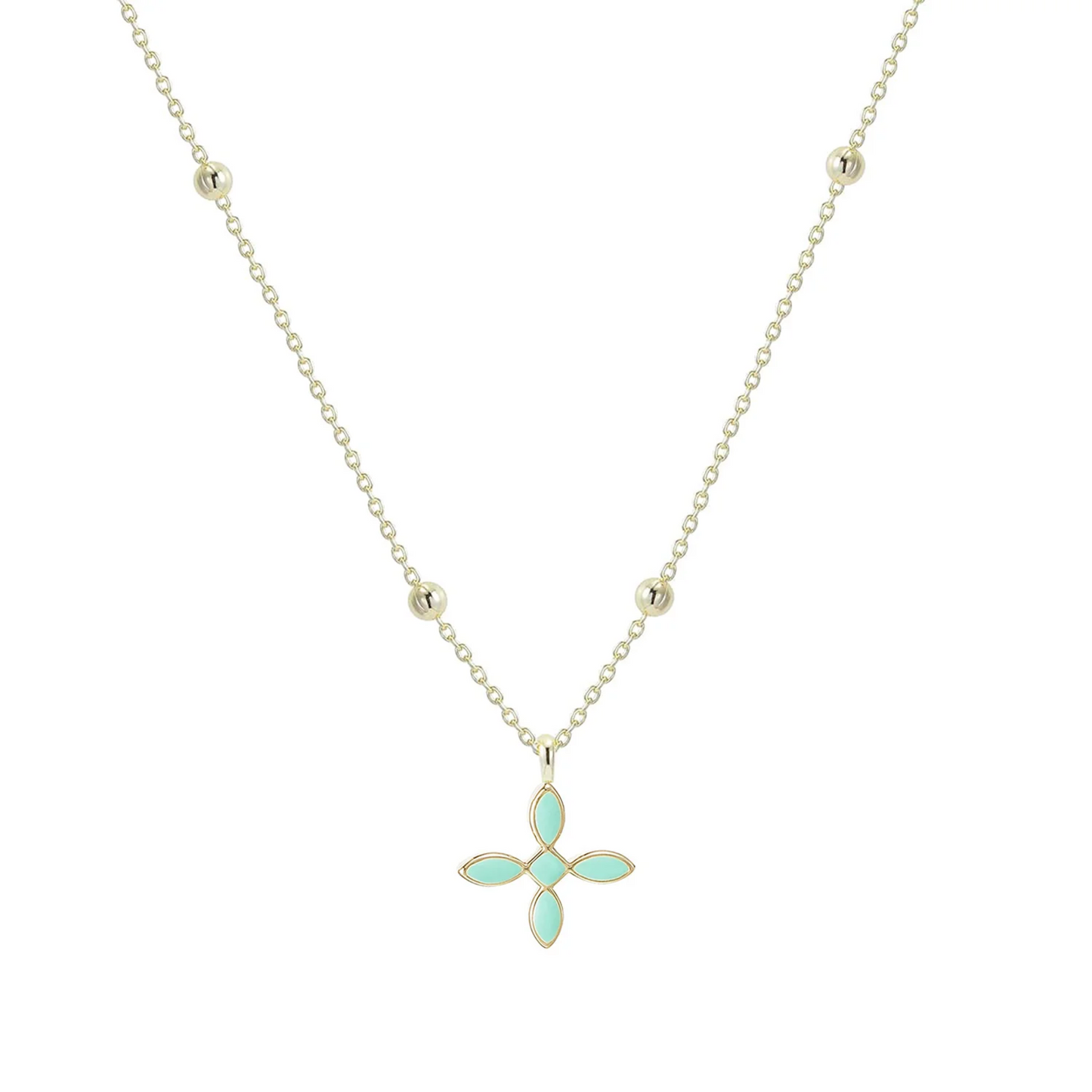 Enamel Cross Drop Necklace (Multiple Color Options)