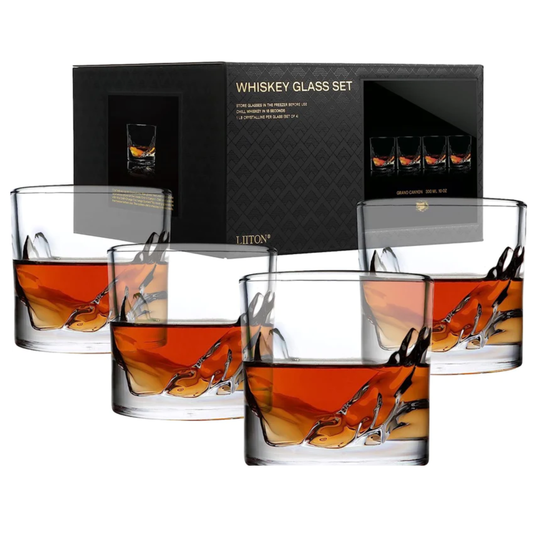 Mountain Whiskey Glasses - Set of 4  (Multiple Design Options)