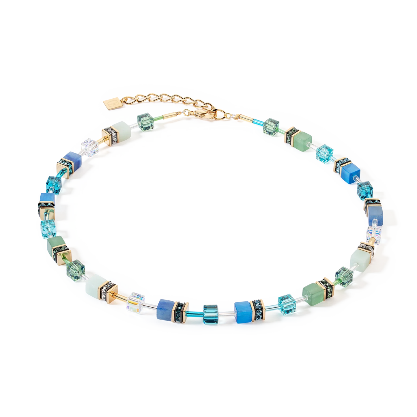 GeoCUBE Turquoise & Green Necklace