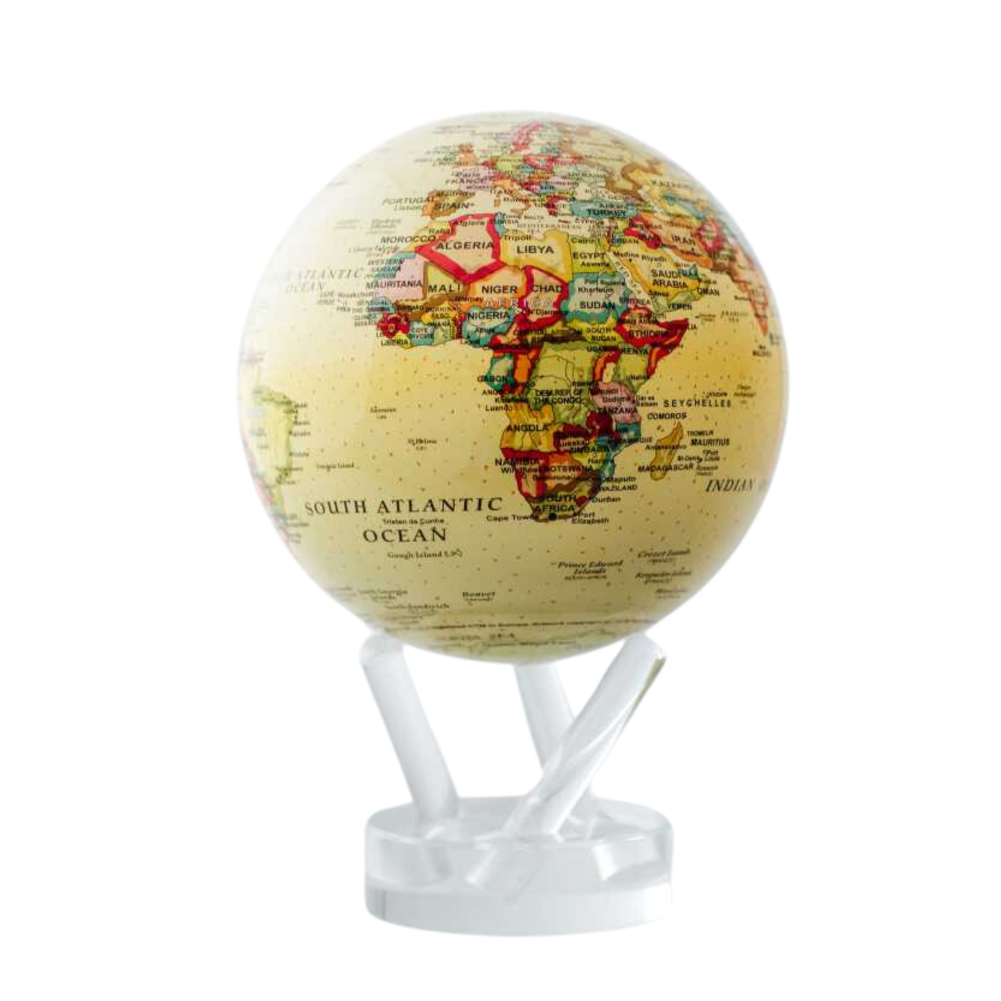 Yellow Political Map 4.5" Globe